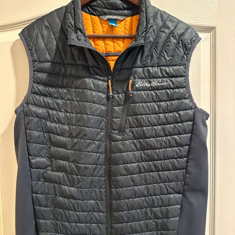 Eddie Bauer Black and Orange Quilted Jacket